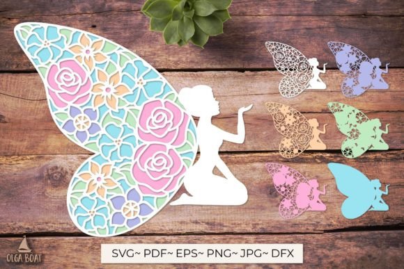 3D Fairy Flowers SVG Graphics for Crafts: Magic Girl Design for Branding and Packaging
