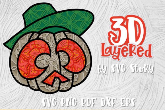 3D Layered Jack o Lantern SVG Pumpkin 02 for Blog Graphics & Editorial Design