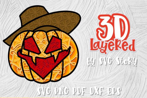 3D Layered Jack o Lantern SVG Pumpkin 03: A Seasonal Shape with Dimensional Design