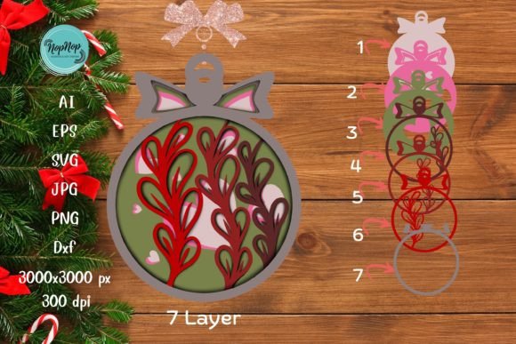 3D SVG Christmas Ornament 002 for Bloggers and Digital Publishers