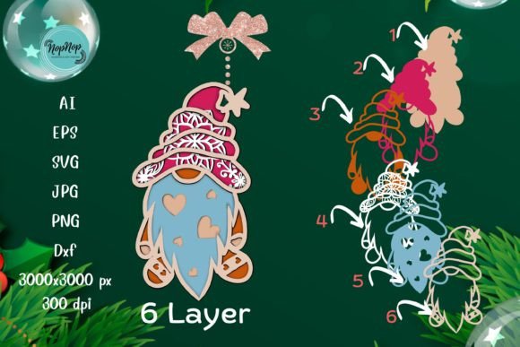 3D SVG Gnome Ornament for Christmas Branding