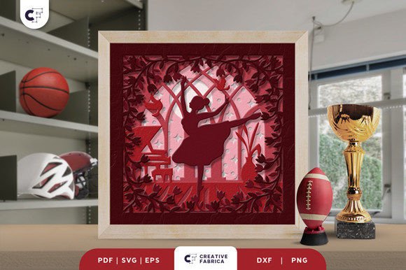 Ballerina with Floral Frame 3D Paper Cut: A Lifestyle And Hobbies SVG for Elegant Branding