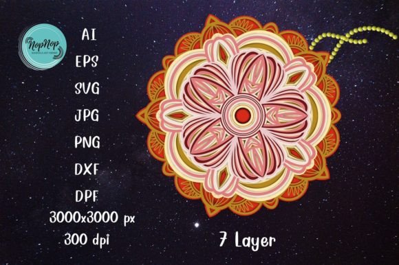 Beautiful Mandala 3D SVG 002: A Versatile 3D SVG Shape for Modern Branding and Marketing Visuals
