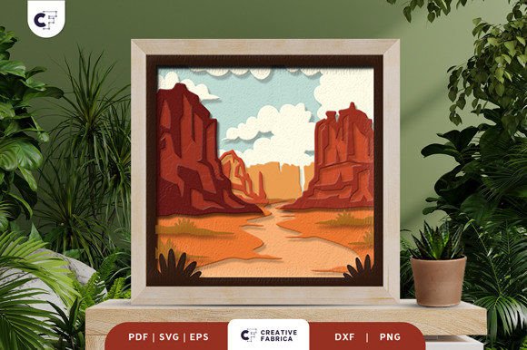 Canyon 3D Layered Paper Cut SVG for Travel-Inspired Branding