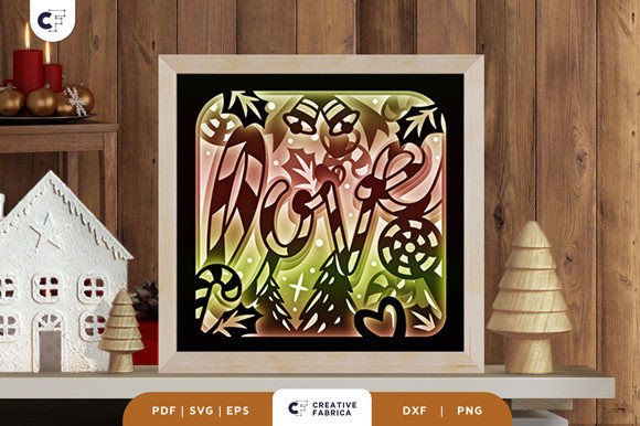 Christmas Candy Love 3D Shadow Box: A Festive 3D SVG for Brand Storytelling
