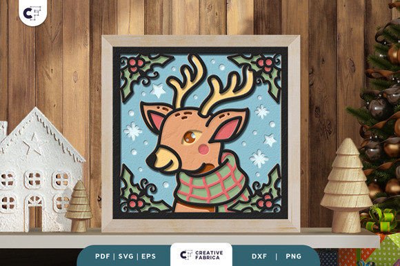 Christmas Deer 3D SVG Shadow Box Papercut: A Designer’s Review for Brand & Marketing Use