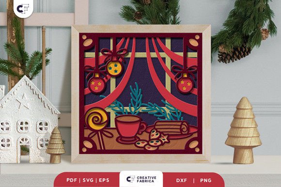 Christmas Dish by the Window 3D SVG: A Festive Visual Asset for Brand Storytelling