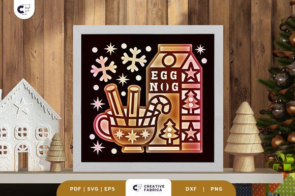 Christmas Eggnog 3D Shadow Box Review for Real Embroidery Projects