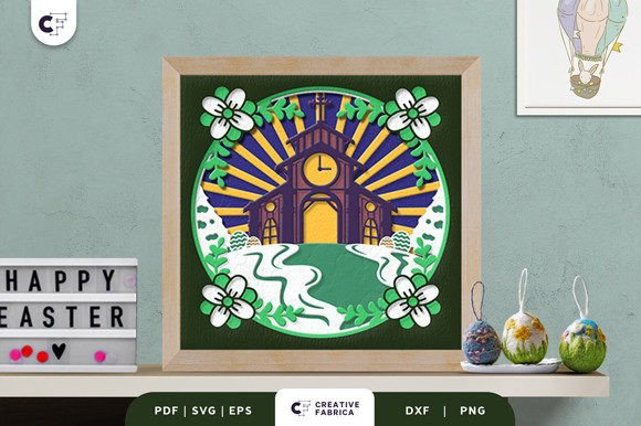 Easter Church 3D SVG for Crafters & Etsy Sellers