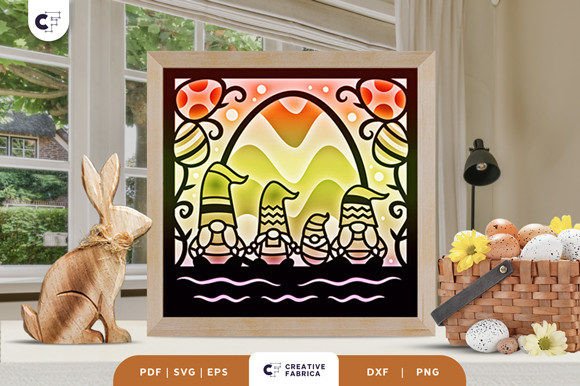 Easter Gnome Family 3D SVG: A Festive Graphic for Seasonal Content