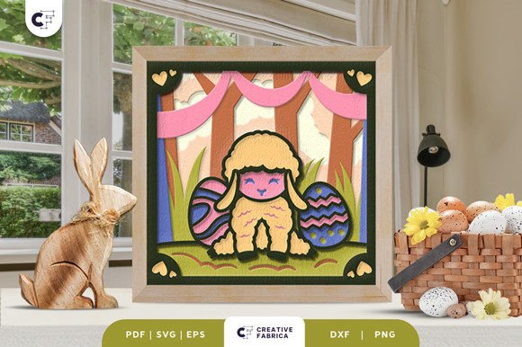 Easter Lamb 3D SVG Shadow Box: A Seasonal Design for Brand Storytelling