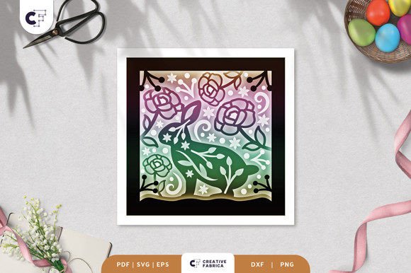 Floral Bunny Folk Art 3D SVG for Easter Crafting Magic