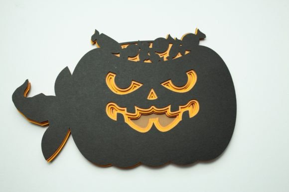 Halloween 3D SVG: Pumpkin with Candies Layered Design for Content Publishers
