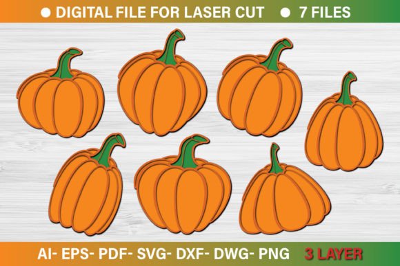 Halloween Pumpkin Paper Cut 3D SVG Bundle for Crafts & Graphics
