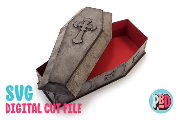 Vampire Coffin 3D Papercraft: A Bold 3D SVG for Seasonal Shapes & Themed Design Projects