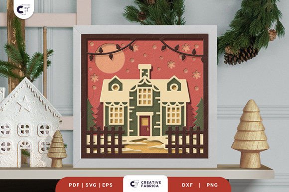 Winter Home 3D Shadow Box Paper Cut: A Designer’s Review for Christmas-Themed Visual Projects